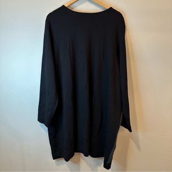 Avenue Black Long Ponte Colorblock Cardigan Duster Jacket Womens Plus Size 26/28 - Picture 10 of 12